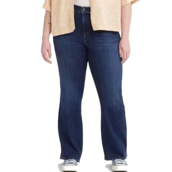 NWT Levi's 726 High Rise Flare Jeans 22W Dark Wash 42x32 - Picture 1 of 16